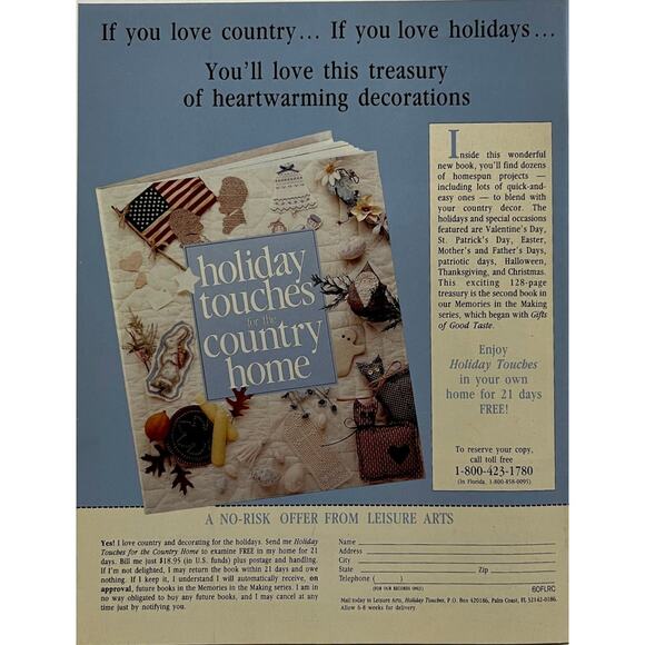 VTG Leisure Arts Cross Stitch Design Magazine-June 1990 - Picture 4 of 4